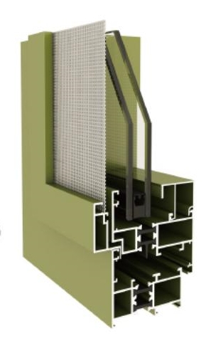 Fenêtre à battants inclinable et tournante à barrière thermique 55L